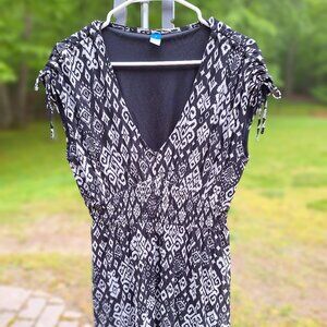 Like New Old Navy Sleeveless Tie-Shoulder Smocked Mesh Mini Dress